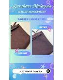 HERMES HERBAG ZIP IN PURPLE COLOR WITH A CANVAS BODY AND LEATHER FLAP (BAG SPA CLEANING,MOLD REMOVAL)
