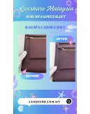 HERMES HERBAG ZIP IN PURPLE COLOR WITH A CANVAS BODY AND LEATHER FLAP (BAG SPA CLEANING,MOLD REMOVAL)