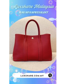 HERMES GARDEN PARTY IN RED (BAG SPA CLEANING,TREATMENT&CARE)