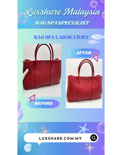 HERMES GARDEN PARTY IN RED (BAG SPA CLEANING,TREATMENT&CARE)