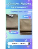 HERMES JYPSIERE BAG IN ETOUPE TAURILLON CLEMENCE LEATHER (BAG SPA CLEANING,TREATMENT AND CARE)