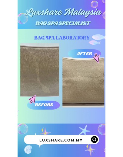 HERMES JYPSIERE BAG IN ETOUPE TAURILLON CLEMENCE LEATHER (BAG SPA CLEANING,TREATMENT AND CARE)