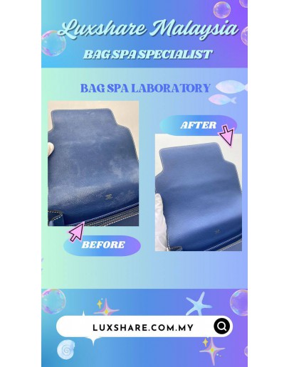 HERMES ROULIS BAG IN BLUE HYDRA (BAG SPA CLEANING,ANTIBACTERIAL)
