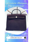 HERMES HERBAG IN DARK MAROON" BAG SPA SERVICE AND TREATMENT LEATHER"