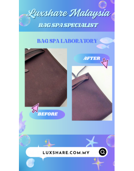 HERMES HERBAG IN DARK MAROON" BAG SPA SERVICE AND TREATMENT LEATHER"