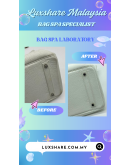 HERMES BIRKIN 35 IN WHITE TOGO LEATHER WITH PALLADIUM HARDWARE AND TWO TWILLY TIE ON HANDLE " BAG SPA SERVICE AND TREATMENT LEATHER"