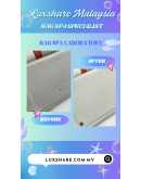 HERMES BIRKIN 35 IN WHITE TOGO LEATHER WITH PALLADIUM HARDWARE AND TWO TWILLY TIE ON HANDLE " BAG SPA SERVICE AND TREATMENT LEATHER"