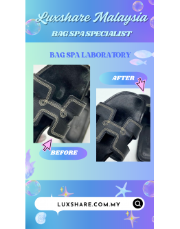 HERMES SLIPPER IN BLACK" NANO RESTORE AND BAG SPA SERVICE"