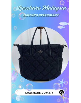KATE SPADE CHELSEA QUILTED MEDIUM SATCHEL BAG IN BLACK (BAG SPA CLEANING,TREATMENT&CARE)