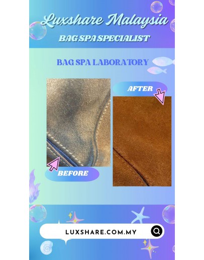 LOEWE SUEDE PUZZLE BAG IN A CARAMEL BROWN COLOUR (BAG SPA CLEANING, TREATMENT&CARE)