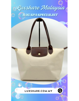 LONGCHAMP TOTE BAG IN WHITE" DEEP CLEANING AND TREATMENT LEATHER"