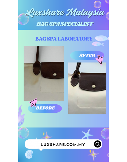 LONGCHAMP TOTE BAG IN WHITE" DEEP CLEANING AND TREATMENT LEATHER"