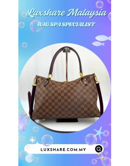 LOUIS VUITTON LYMINGTON HANDBAG IN DAMIER EBENE CANVAS (HANDLE REPLACEMENT, GOLD PLATED)