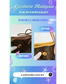 LOUIS VUITTON NEVERFULL MM IN CLASSIC MONOGRAM CANVAS WITH VACHETTA TRIM (BAG SPA CLEANING, VACHETTA LEATHER REPLACEMENT)