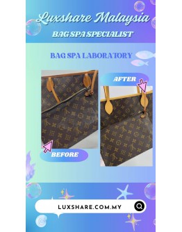 LOUIS VUITTON NEVERFULL MM TOTE BAG IN MONOGRAM CANVAS (LEATHER REPLACEMENT,VACHETTA LEATHER REPLACEMENT)