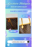 LOUIS VUITTON NEVERFULL MM TOTE BAG IN MONOGRAM CANVAS (LEATHER REPLACEMENT,VACHETTA LEATHER REPLACEMENT)