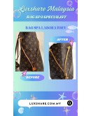 LOUIS VUITTON NEVERFULL MM TOTE BAG IN MONOGRAM CANVAS (LEATHER REPLACEMENT,VACHETTA LEATHER REPLACEMENT)