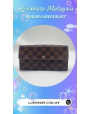 LOUIS VUITTON SARAH WALLET IN DAMIER EBENE CANVAS (BAG SPA CLEANING,OIL EDGE)