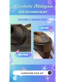 LOUIS VUITTON EVA DAMIER EBENE POCHETTE CLUTCH HANDBAG (BAG SPA CLEANING,TOUCH UP CORNER PART)