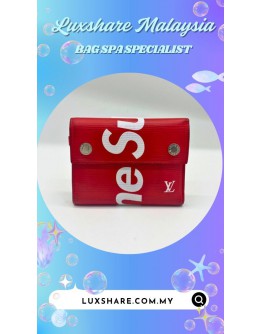 LOUIS VUITTON X SUPREME EPI LEATHER CHAIN WALLET (BAG SPA CLEANING,TREATMENT&CARE)