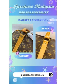 LOUIS VUITTON KEEPALL DUFFLE BAG (BAG SPA CLEANING,VACHETTA LEATHER REPLACEMENT)