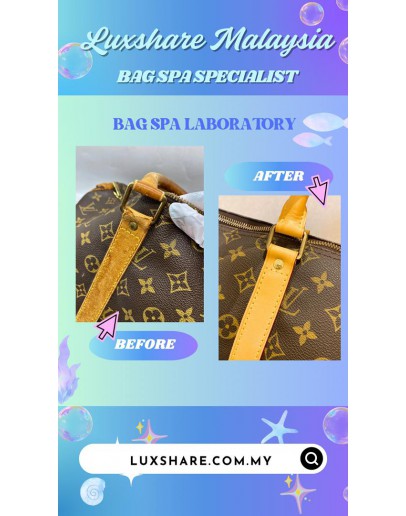 LOUIS VUITTON KEEPALL DUFFLE BAG (BAG SPA CLEANING,VACHETTA LEATHER REPLACEMENT)