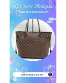LOUIS VUITTON NEVERFULL MM HANDBAG IN DAMIER EBENE CANVAS (BAG SPA CLEANING,VACHETTA LEATHER REPLACEMENT)