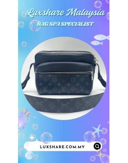 LOUIS VUITTON COBALT MONOGRAM TAIGARAMA OUTDOOR MESSENGER BAG (BAG SPA CLEANING,OIL EDGE)
