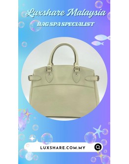 LOUIS VUITTON EPI PASSY HANDBAG IN WHITE (BAG SPA CLEANING,TREATMENT AND CARE)