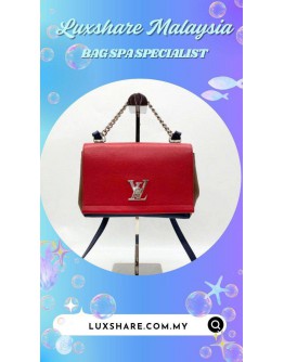 LOUIS VUITTON LOCKME II BB BAG IN RED (BAG SPA CLEANING,COLOR TOUCH UP)