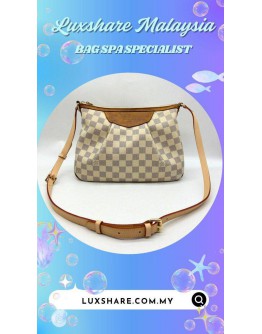 LOUIS VUITTON DAMIER AZUR CANVAS SIRACUSA PM SHOULDER BAG (BAG SPA CLEANING,STRAP REPLACEMENT)