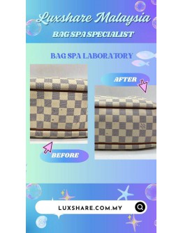 LOUIS VUITTON DAMIER AZUR CANVAS SIRACUSA PM SHOULDER BAG (BAG SPA CLEANING,STRAP REPLACEMENT)