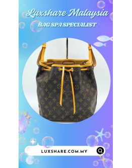 LOUIS VUITTON PETIT NOE HANDBAG (BAG SPA CLEANING,VACHETTA LEATHER REPLACEMENT)
