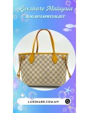 LOUIS VUITTON NEVERFULL PM BAG IN DAMIER AZUR CANVAS (BAG SPA CLEANING,  VACHETTA LEATHER REPLACEMENT)