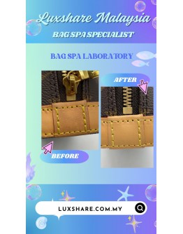 LOUIS VUITTON MINI ALMA (BAG SPA CLEANING, NANO RESTORATION ON VACHETTA LEATHER PART)