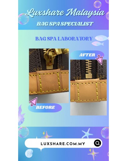 LOUIS VUITTON MINI ALMA (BAG SPA CLEANING, NANO RESTORATION ON VACHETTA LEATHER PART)
