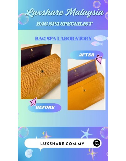 LOUIS VUITTON YELLOW EPI LEATHER WALLET (NANO RESTORATION, BAG SPA CLEANING)