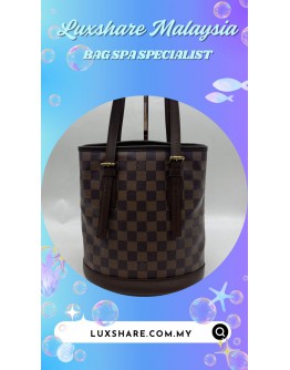 LOUIS VUITTON MARAIS BUCKET BAG DAMIER EBENE CANVAS (TOUCH UP CORNER PART, BAG SPA CLEANING)