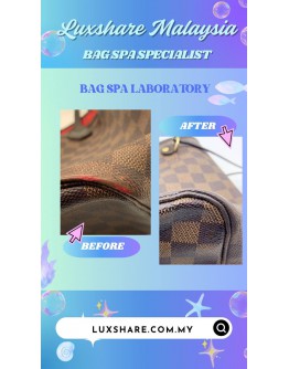 LOUIS VUITTONDAMIER EBENE NEVERFULL MM TOTE BAG (BAG SPA CLEANING, TOUCH UP CORNER COLOUR FADED PART)