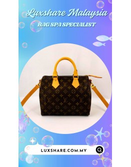 LOUIS VUITTON SPEEDY BANDOULIERE 25 HANDBAG IN MONOGRAM CANVAS (BAG SPA CLEANING, VACHETTA LEATHER REPLACEMENT)