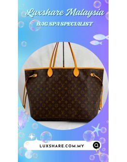 LOUIS VUITTON NEVERFULL GM TOTE BAG IN MONOGRAM CANVAS (BAG SPA CLEANING,VACHETTA LEATHER REPLACEMENT)