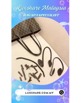 LOUIS VUITTON NEVERFULL MM DAMIER EBENE  "LEATHER REPLACEMENT AND BAG SPA SERVICE"