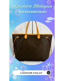 LOUIS VUITTON NEVERFULL GM MONOGRAM HANDBAG (BAG SPA CLEANING,VACHETTA LEATHER REPLACEMENT)
