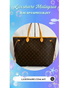 LOUIS VUITTON NEVERFULL GM MONOGRAM HANDBAG (BAG SPA CLEANING,VACHETTA LEATHER REPLACEMENT)