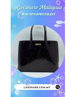 LOUIS VUITTON AMARANTE MONOGRAM VERNIS WILSHIRE BAG (BAG SPA CLEANING,OIL EDGE)