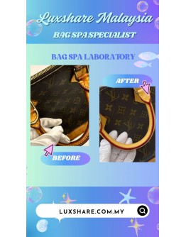 LOUIS VUITTON ALMA HANDBAG IN MONOGRAM CANVAS WITH VACHETTA LEATHER TRIM (BAG SPA CLEANING,VACHETTA LEATHER REPLACEMENT)