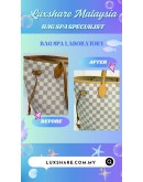LOUIS VUITTON NEVERFULL MM DAMIER AZUR (BAG SPA CLEANING,VACHETTA LEATHER REPLACEMENT)