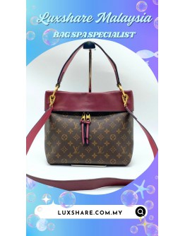 LOUIS VUITTON SHOULDER BAG IN MONOGRAM AND RED TRIM LEATHER''CANVAS MONOGRAM LEATHER REPLAMENT AND BAG SPA SERVICE''