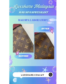 LOUIS VUITTON SHOULDER BAG IN MONOGRAM AND RED TRIM LEATHER''CANVAS MONOGRAM LEATHER REPLAMENT AND BAG SPA SERVICE''
