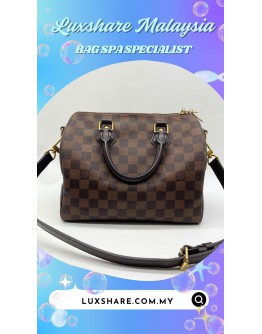 LOUIS VUITTON SPEEDY 25 DAMIE EBENE WITH STRAP'' BAG SPA SERVICE AND LEATHER TREATMENT''